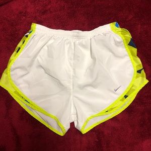 white and neon Nike running shorts Medium